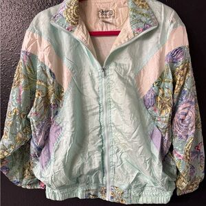 Pastel Clipper Bay 90s Floral Windbreaker Jacket
